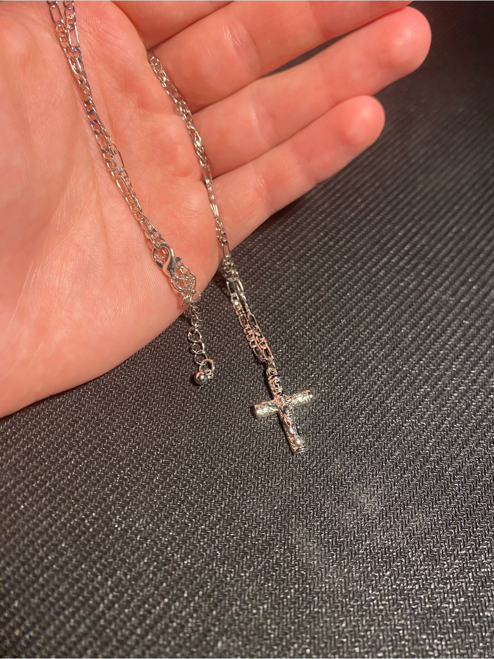 Silver Cross Pendant Chain